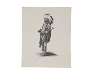 2.Steve Forbis TX, b. 1950 , Cheyenne Chief Print Pencil Signed