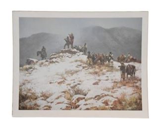 7.Howard Terpning American, b. 1927 Search For The Pass Pencil Signed Print