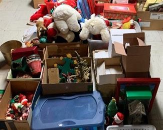 Christmas items:  bulbs, ornaments, stockings, lights, decorations.  Will be better sorted Friday.