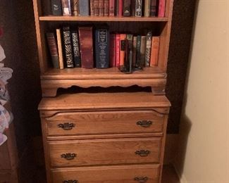 Dresser with shelves.   Two separate items sold as one.
