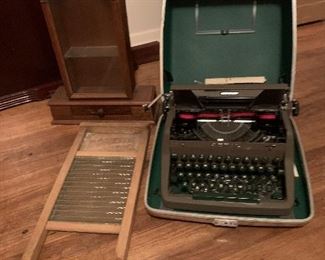 Vintage typewriter.  Vintage items (many more not pictured, still organizing).