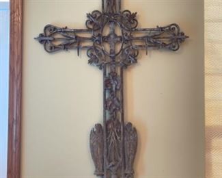 Genuine large cast metal cross from France. Theses are called field crosses usually placed at the side of the road in a field by local farmers in France.