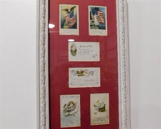 Antique framed postcards