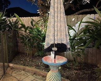 patio table and unbrella