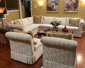 Vintage corner sofa and side chairs to match