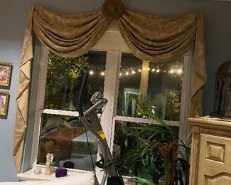 Custom curtains and exercise equipment