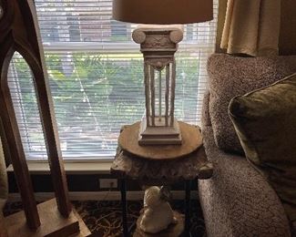 multiple lamps and occasional tables
