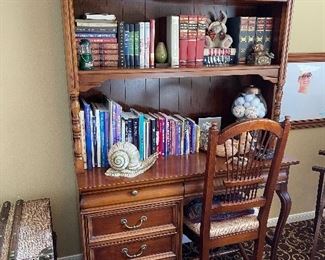 desk with bookcase