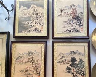 Vintage Japanese framed prints