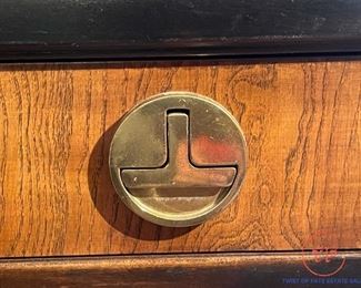 LANE Asian Style Sofa / Console Table with Brass Pulls