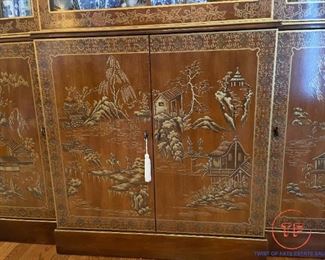 DREXEL HERITAGE Asian Themed Lighted Display Cabinet