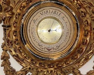 Antique Italian Neoclassical-Style Giltwood Barometer