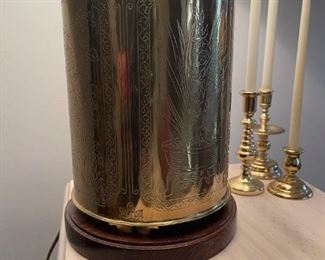 Brass Carved Table Lamp