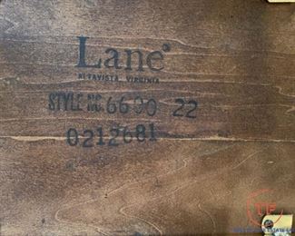 LANE Mahogany Wood Chest with Brass Stand