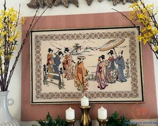 Embroidered Chinese Scene Wall Art