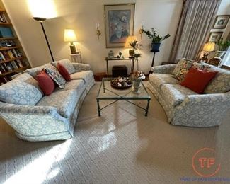 Custom Upholstered Sofa and Loveseat