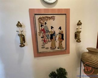 Embroidered Chinese Scene Wall Art