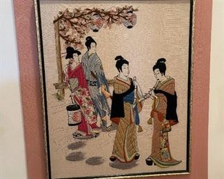 Embroidered Chinese Scene Wall Art
