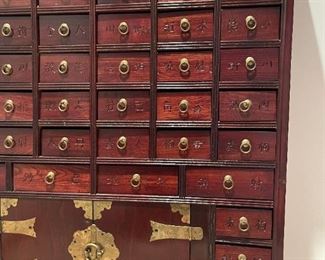 LARGE Oriental Furniture Korean Antique Style 46 Drawer Apothecary Chest