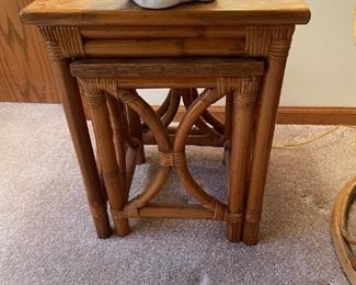 Rattan Style Nesting Tables