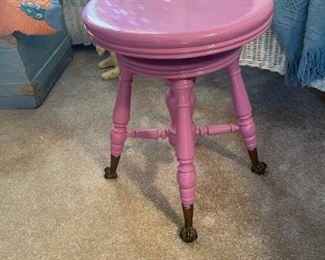 Repurposed Piano Bench Claw and Glass Ball Feet