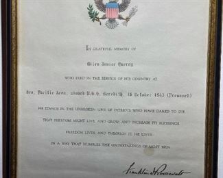 FRANKLIN D ROOSEVELT Signed Letter