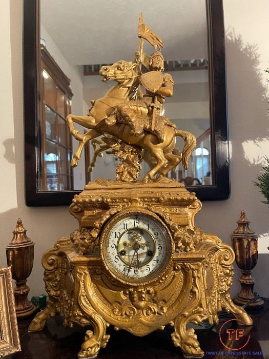 1898 Waterbury Clock Co French Renaissance Style CRUSADER Mantle Clock