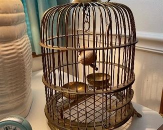 Vintage Solid Brass Birdcage