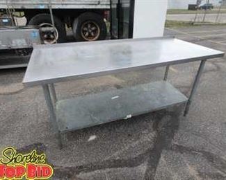 Stainless Steel Commercial Prep Table 6 foot with Galvanized Under Shelf