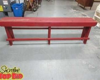 Vintage Painted Red Bench
