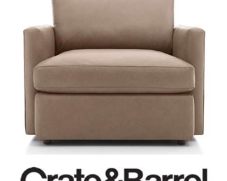 Crate & Barrel "Lavista" leather lounge chair $750 or bid#14