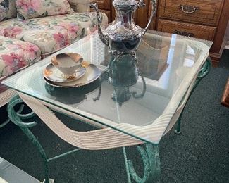 Vintage glass coffee table