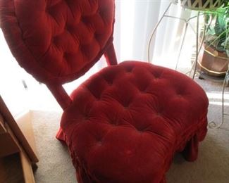 velvet red chair $60