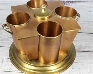 Copper and Brass Wine Bottle Chiller Holder Centerpiece Stand