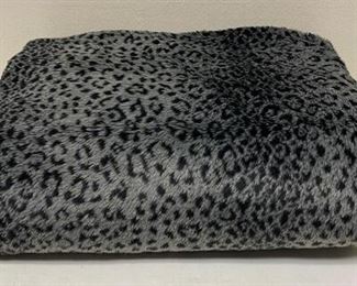 Grey Leopard Faux Print Furry Pillow