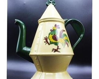 Vintage Metlox Poppytrail California Provincial Rooster Vernon Ware Coffee Teapot