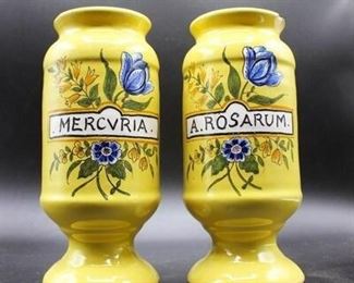 Vintage Retro Ceramic French Pharmacy Apothecary Jars
