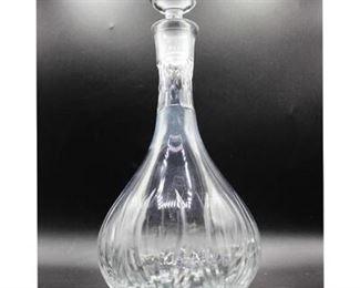 Vintage Retro Etched Crystal Glass Teardrop Liquor Decanter