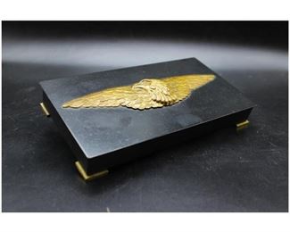 Vintage Retro Gold Eagle Cigarette Metal Tin Desktop Storage Case