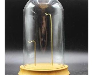 Wood Glass Dome Display Stand