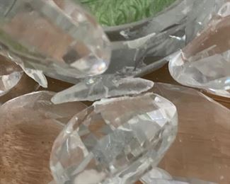 Crystal Flower Candleholders - 4 small and 1 large. The Large has one broken petal. Photo 2 of 3.