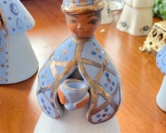 Mexican Glazed Pottery 9-Piece Nativity Scene. Photo 4 of 7.