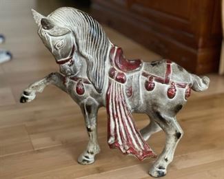 Japanese Cast Metal Horse. Measures 16"L x 12" H. Photo 1 of 4.