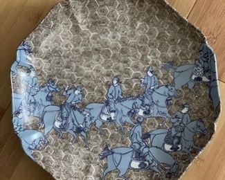 Fitz & Floyd Decorative Bowl with Asian Horse Motif. Measures 9" D. Photo 1 of 3.