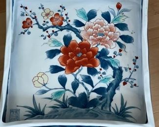 Chinese Porcelain Square Bowl. Measures 10" x 10" x 2". Photo 1 of 4.