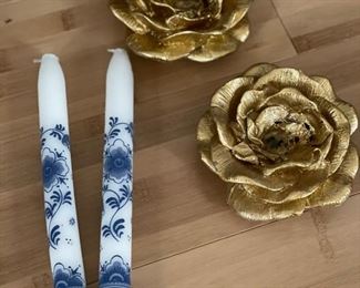 Chinoiserie Tapers - 4 available. Rosebud Candles.