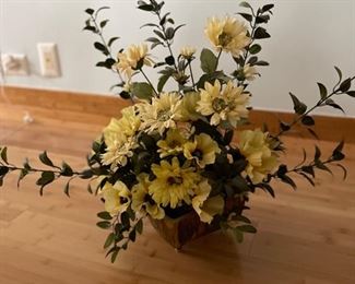 Faux Floral Arrangement in Earthenware Planter. Photo 1 of 2.