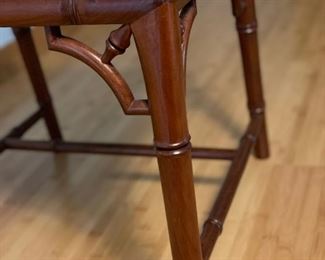 Set of 8 Vintage Hand-Carved Chinese Chippendale Faux Bamboo Dining Chairs. Set includes 2 Arm Chairs.  18" Seat Height. Photo 4 of 7. 