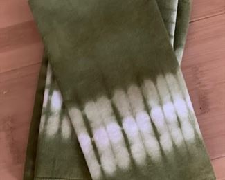 Set of 5 Green Batik Napkins.