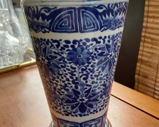 Chinese Chinoiserie Vase. Measures 15"H x 6" W. Photo 2 of 5.